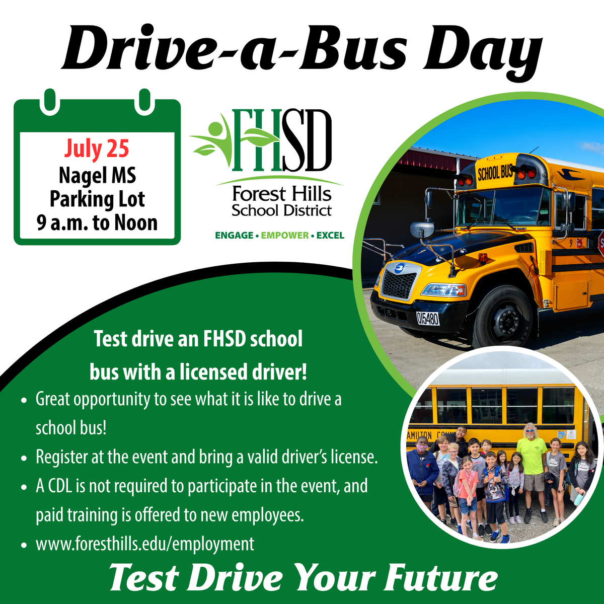drive a bus event flyer